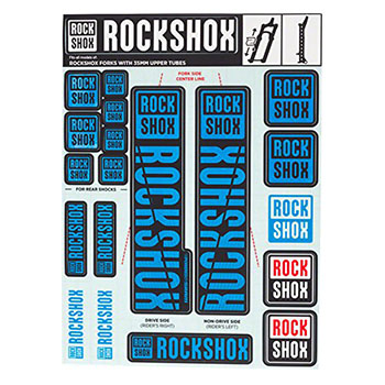 UNIVERSAL DECAL KIT BLUE COLOR FOR FORKS ROCK SHOX 35 mm
