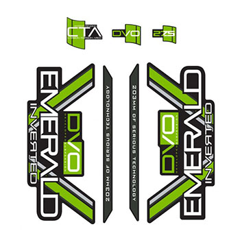 DECAL KIT GREEN FOR FORK DVO EMERALD, 27,5