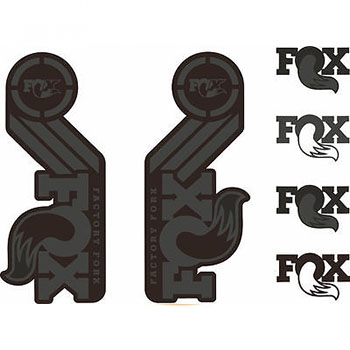 UNIVERSAL DECAL KIT MAT BLACK FOR FORKS AND SHOCKS FOX 20...